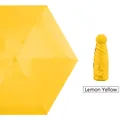 Mini lemon yellow folding sun umbrella with gold heart print and compact portable design - Lemon Yellow (Plain Mini)