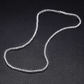 Klassieke 2,5mm Moissaniet tennis ketting in 925 sterling zilver met ronde edelstenen - Korte Stijl / Zirkoon
