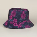 Chapeau bob réversible avec imprimé tropical d'ananas pour femmes, protection solaire d'été - M (56-58cm) / Fond Noir Ananas Rouge #1