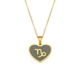 Collana cuore Capricorno dorata con smalto grigio e simbolo zodiacale elegante - Grigio Capricorno