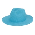Cappello fedora in paglia intrecciata celeste in stile cowboy vintage minimalista - Blu lago