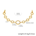 Dettaglio del bracciale a maglie circolari in acciaio inossidabile dorato con zirconi - Cerchio 20cm / Oro Cerchio Misto Zircone