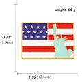 US flag and Statue of Liberty enamel heart brooch pin, size 1.02 by 0.71 inches - Flag Liberty (A00066)