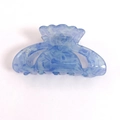 Elegant light blue marble textured acrylic hair claw clip for women in vintage style - C9-3-9