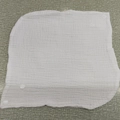 Babero de muselina blanca multicapa para bebé con cierre de botón a presión plástico - Blanco (1#)