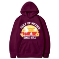 Burgundy oversized hoodie featuring vintage Gulf Of Mexico 1672 beach print graphic - Burgundy