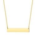 Minimalist gold-plated stainless steel necklace with a horizontal bar pendant on white background - Chain 45+5cm / 18K Gold Plated