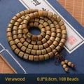 108 Green Sandalwood 8mm barrel prayer beads with traditional Chinese tassel - Premium Green Sandalwood