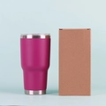 30oz rose red insulated stainless steel tumbler with lid and corrugated gift box - Rose Red