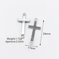 Zilveren kruishangers met gladde en mesh textuur voor DIY sieraden maken hobby - Antiek Zilver szj012z38