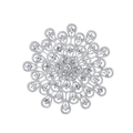 Radiant silver snowflake brooch with sparkling white rhinestones in a floral design - XD432 Silver Rhinestone