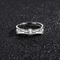 Guardian Knight ring in vintage S925 silver with medieval heraldic crest pattern - Watch Knight-Medal Emblem