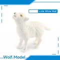 Howling little white wolf arctic animal miniature model with realistic fur textures - Little White Wolf (BL-1160)