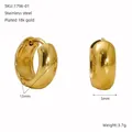 Orecchini a cerchio a U spessi minimalisti in acciaio inossidabile placcato oro 18K - 13mm