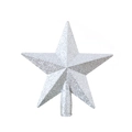 Estrella plateada brillante de 20cm para la copa del árbol de Navidad con base fija - 20cm / Plateado