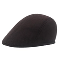 Men's dark brown wool flat cap with twill texture for autumn and winter warmth - 58cm / Dark Red