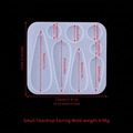 Translucent silicone teardrop earring mold for DIY jewelry with dimension markings - Small Teardrop Earring Mold ED#12