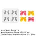 DIY bow-shaped silicone mold for resin and fondant with dimensions and finished product - 2# (B863) / Gray