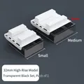Under-desk drawer set with one small and one medium transparent black storage boxes - Transparent Black / 32mm Riser / Set of 2(S+M)