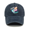 Berretto da baseball vintage anni '90 in cotone lavato blu navy con design grafico retrò - M(56-58cm) / Blu navy