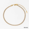 Collana tennis a doppia fila in acciaio inossidabile dorato con strass bianchi - Collana d'oro (D1412) / Oro