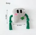 Grey squeaky plush dog toy with cotton ropes for interactive play, 11.5cm high - 11.5x10.5cm Chew Toy / Grey P Toy