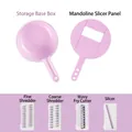 Rosa Mehrzweck-Gemüseschneider-Set mit 4 Wechseleinsätzen und Auffangbehälter - 6-Teiliges Set / Nordisches Rosa