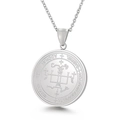 Polierte silberne Edelstahl-Münzhalskette mit mystischer Adonay-Gravur für Damen - Engel Gabriel Siegel Stil (KP46429-K)