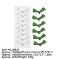 Bow tie silicone mold for fondant and clay with 6 cavities and green food samples - 1# Kelp Knot Style (B629) / Gray