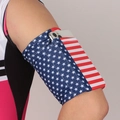 Elastic sports arm band with US flag design for smartphones during running or outdoor fitness - XL / USA Flag