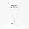 Collana con ciondolo a foglia d'argento con eleganti perle bianche e catena in acciaio - Stile Argento (D1342)