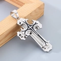 Three-layer stainless steel cross pendant with black enamel finish for men - Style A Two-tone Black (Pendant Only)
