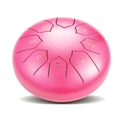 Pink steel tongue drum with numbered lotus petals on a clean white background - Dreamy Pink - Lotus (6 Inch 8 Notes)