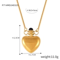 Goldene Herz-Parfümflaschen-Halskette aus 18K vergoldetem Stahl mit Schlangenkette - Gold