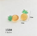 Pineapple-shaped resin pendant, yellow and green charm for DIY jewelry making, 25mm x 16mm - 158# Pineapple