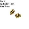 Detailansicht von antiken Totenkopf-Perlen Messing Nr. 3, 8x11mm für DIY-Paracord-Bastelarbeiten - 3# Gold Totenkopf (8x11mm)