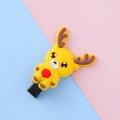 Barrette à cheveux renne jaune en silicone souple pour enfants et Noël mignon - Élan Jaune