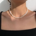 Elegant natural freshwater pearl necklace with warm luster and 14K gold-filled finish - Large Baroque Pearl
