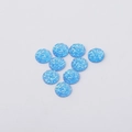 Macro view of 12mm blue resin drusy cabochons with sparkling mineral texture - Blue Iridescent (7#)