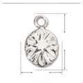 Dessin technique montrant les dimensions du pendentif rond en acier inoxydable - Rond Rayonnement