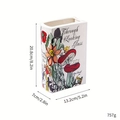 Vase en céramique forme livre avec illustration Alice au pays des merveilles et dimensions - Livre A-Through the Looking Glass
