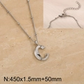 Polished silver stainless steel necklace featuring a bold 3D capital letter C pendant - Silver Letter C (KN287050-Z)