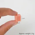 Mini cube de nourriture rose pour bricolage DIY, mesurant 1,2 cm par 1 cm et pesant 1,6 g - Dés de jambon miniatures de 1,2 cm