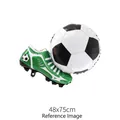 Soccer ball and green cleat foil balloon set for sports party decor, 48x75cm size - Soccer Shoes (Green)