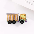Cartoon bright yellow construction truck hair clip made of acrylic for kids hair accessories - Yellow Construction Truck (D15-2-15)