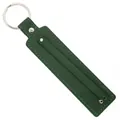 Dark green faux leather 8mm keychain strap with silver ring and precision stitching - 8mm / Dark Green