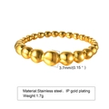 Golden stainless steel beaded ring with 3.7mm bead detail and IP gold plating finish - US Size 6 / Bead Style(RC-525) / Gold