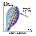 Tabella delle dimensioni per orecchini a foglia iridescente in acciaio inossidabile 304 - Foglia Piccola / Bianco AB