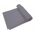 Close-up of soft light grey milk silk fabric texture and neat folded details of the turban - Gray
