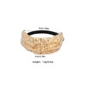 Golden irregular alloy hair cuff with hammered texture and black elastic tie, 5x2cm size - Lava Texture